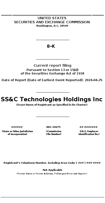 SSNC : 8-K Current report filing