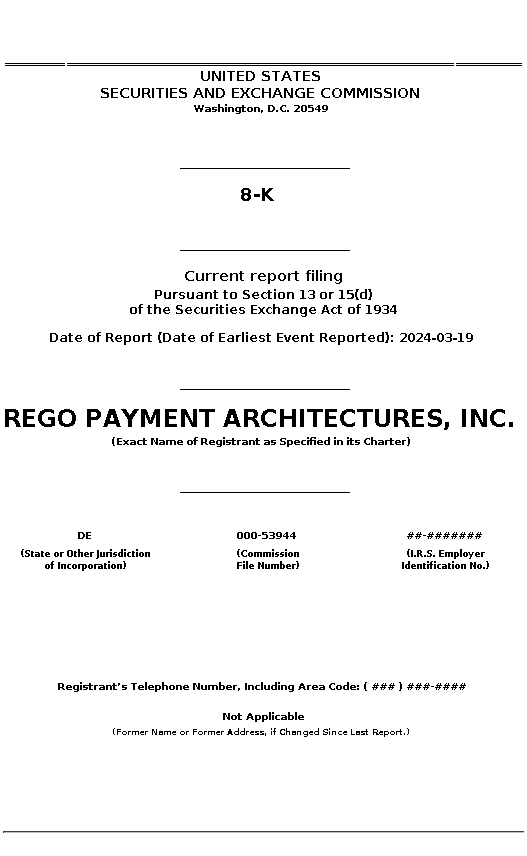 RPMT : 8-K Current report filing