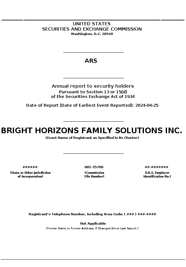 BFAM : ARS Annual report to security holders