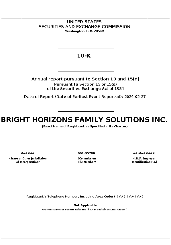 BFAM : 10-K Annual report pursuant to Section 13 and 15(d)
