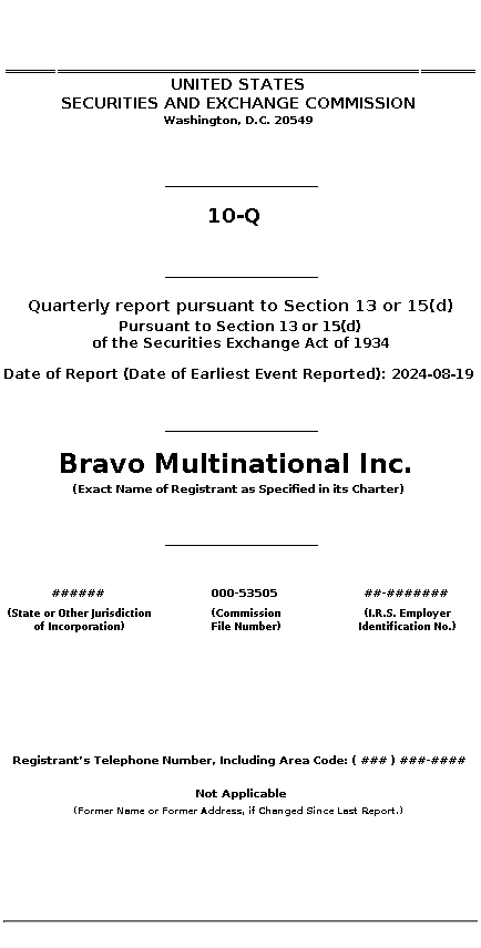 BRVO : 10-Q Quarterly report pursuant to Section 13 or 15(d)