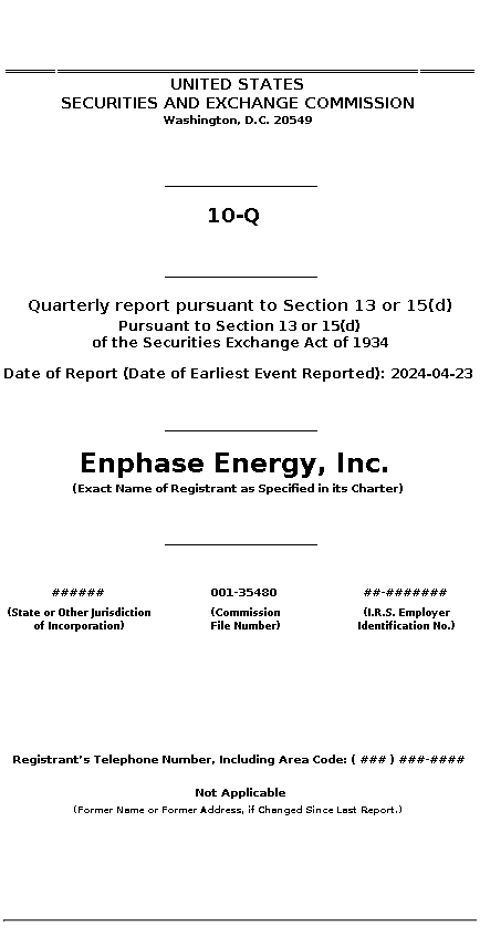 ENPH : 10-Q Quarterly report pursuant to Section 13 or 15(d)