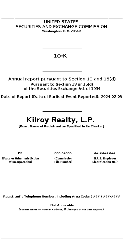 KRC : 10-K Annual report pursuant to Section 13 and 15(d)