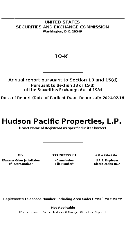 HPP : 10-K Annual report pursuant to Section 13 and 15(d)