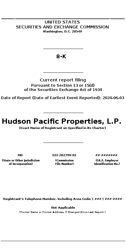 HPP : 8-K Current report filing