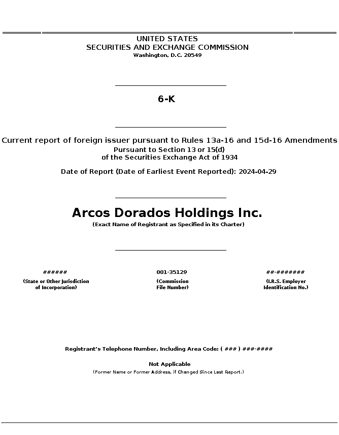 ARCO : 6-K Current report of foreign issuer pursuant to Rules 13a-16 and 15d-16 Amendments