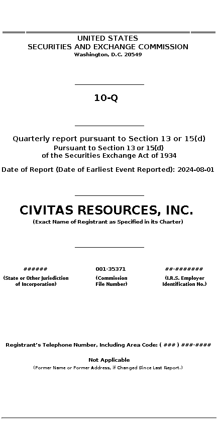 civi : 10-Q Quarterly report pursuant to Section 13 or 15(d)