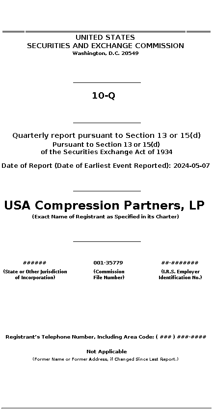 USAC : 10-Q Quarterly report pursuant to Section 13 or 15(d)