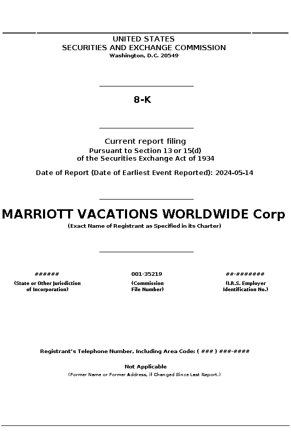 VAC : 8-K Current report filing