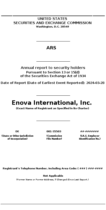 ENVA : ARS Annual report to security holders