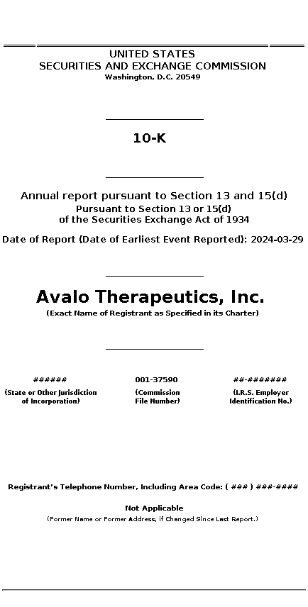 AVTX : 10-K Annual report pursuant to Section 13 and 15(d)