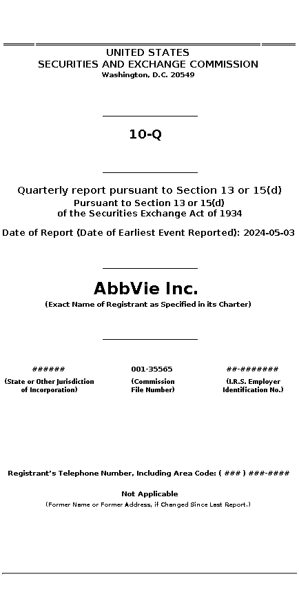 ABBV : 10-Q Quarterly report pursuant to Section 13 or 15(d)