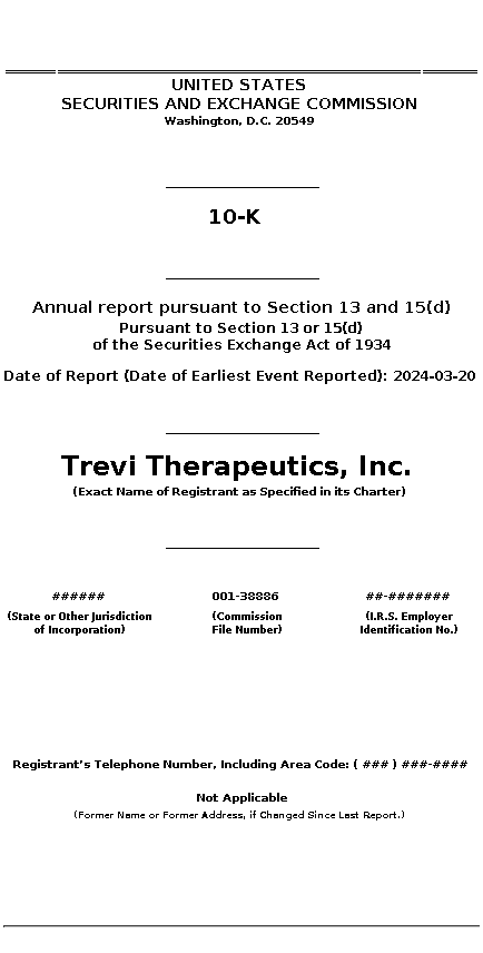 trvi : 10-K Annual report pursuant to Section 13 and 15(d)