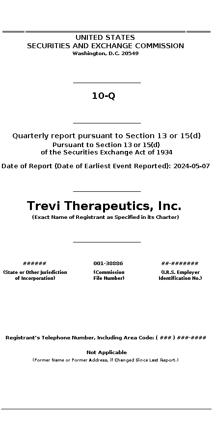 trvi : 10-Q Quarterly report pursuant to Section 13 or 15(d)