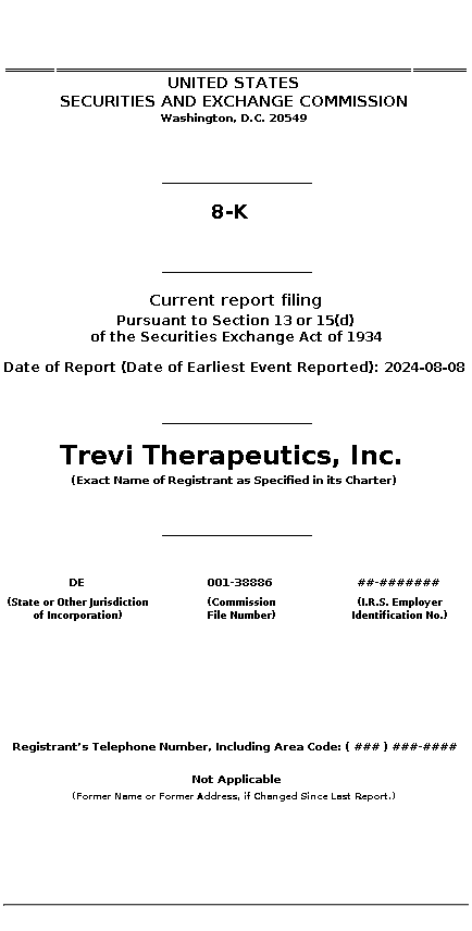 trvi : 8-K Current report filing