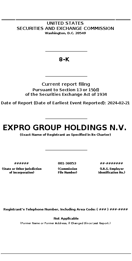 XPRO : 8-K Current report filing