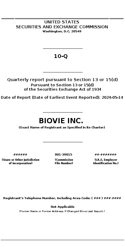 BIVI : 10-Q Quarterly report pursuant to Section 13 or 15(d)