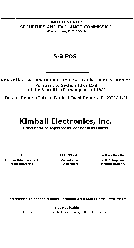 KE : S-8 POS Post-effective amendment to a S-8 registration statement