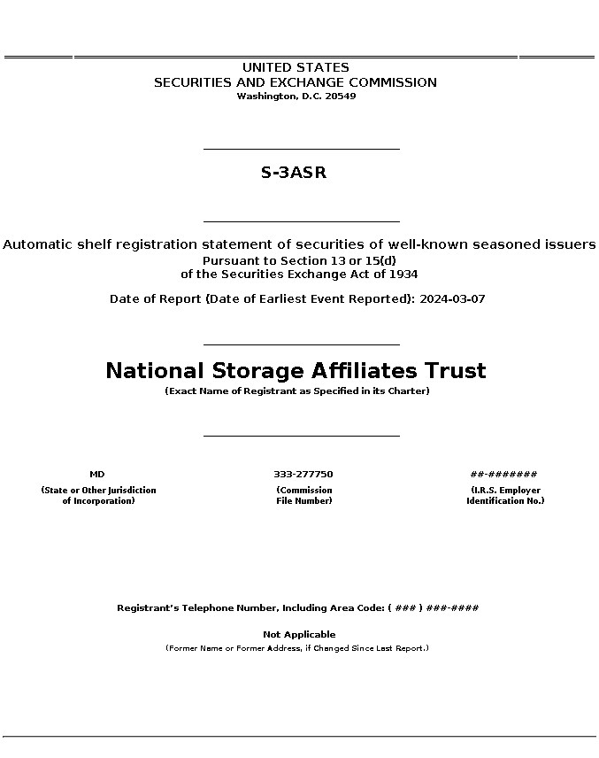 NSA : S-3ASR Automatic shelf registration statement of securities of well-known seasoned issuers