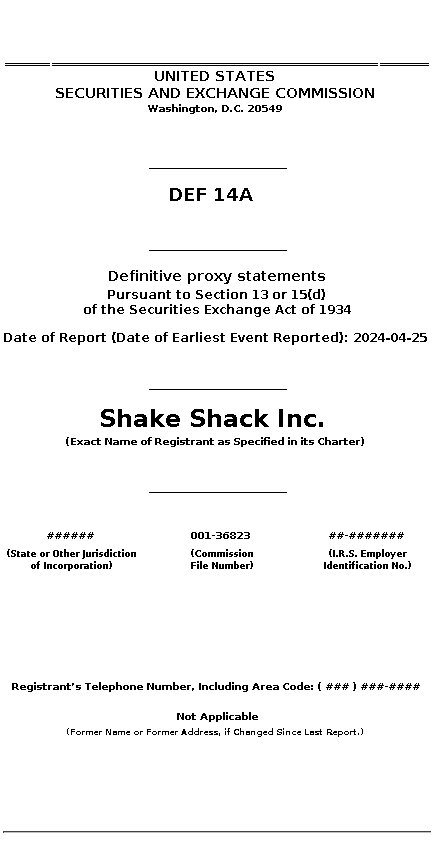 SHAK : DEF 14A Definitive proxy statements