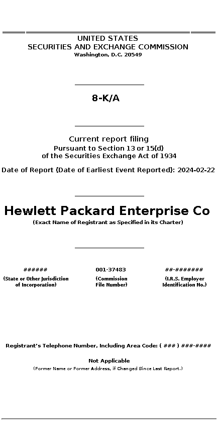 HPE : 8-K/A Current report filing