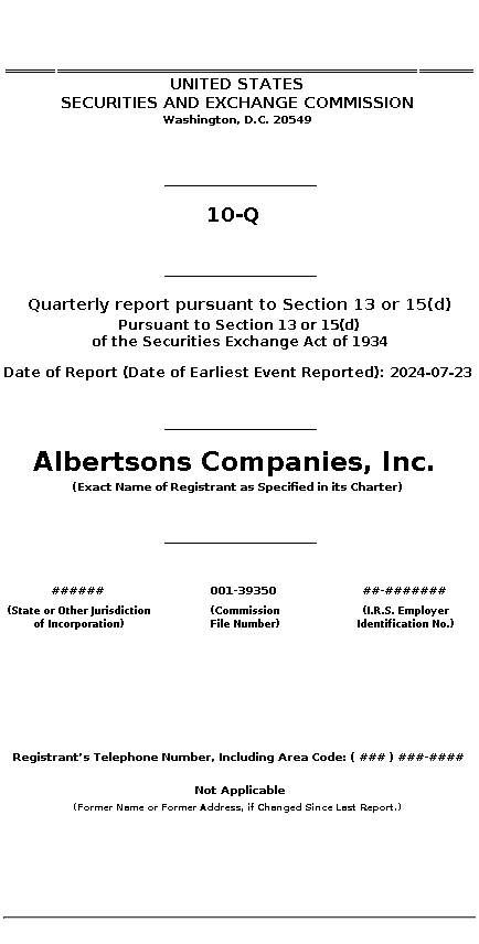 aci : 10-Q Quarterly report pursuant to Section 13 or 15(d)