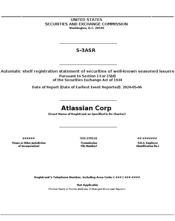 TEAM : S-3ASR Automatic shelf registration statement of securities of well-known seasoned issuers