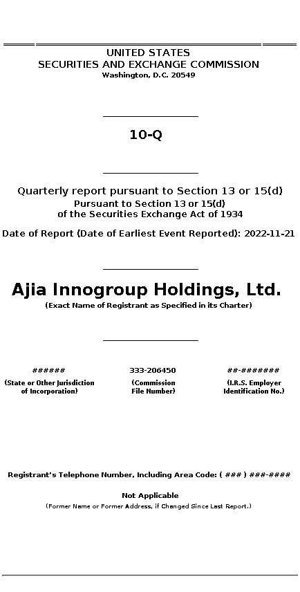 AJIA : 10-Q Quarterly report pursuant to Section 13 or 15(d)