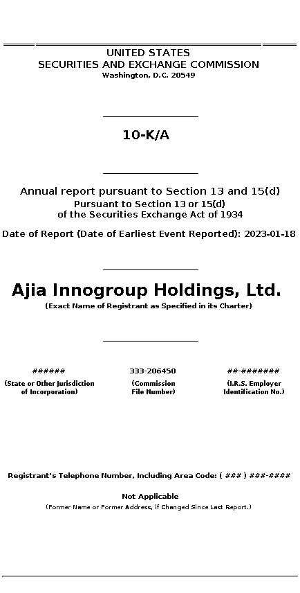 AJIA : 10-K/A Annual report pursuant to Section 13 and 15(d)
