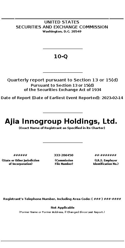 AJIA : 10-Q Quarterly report pursuant to Section 13 or 15(d)