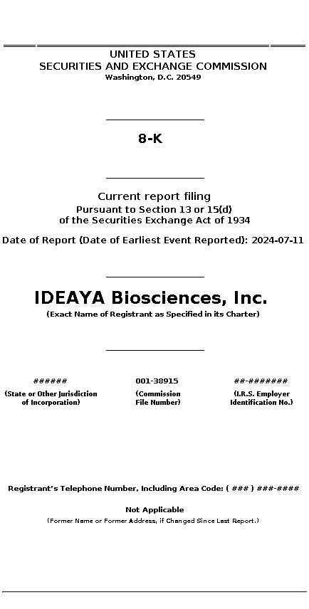 idya : 8-K Current report filing