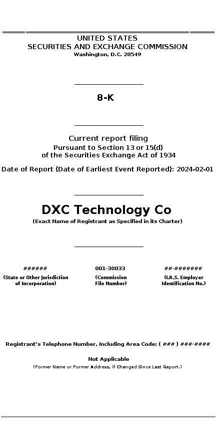 DXC : 8-K Current report filing