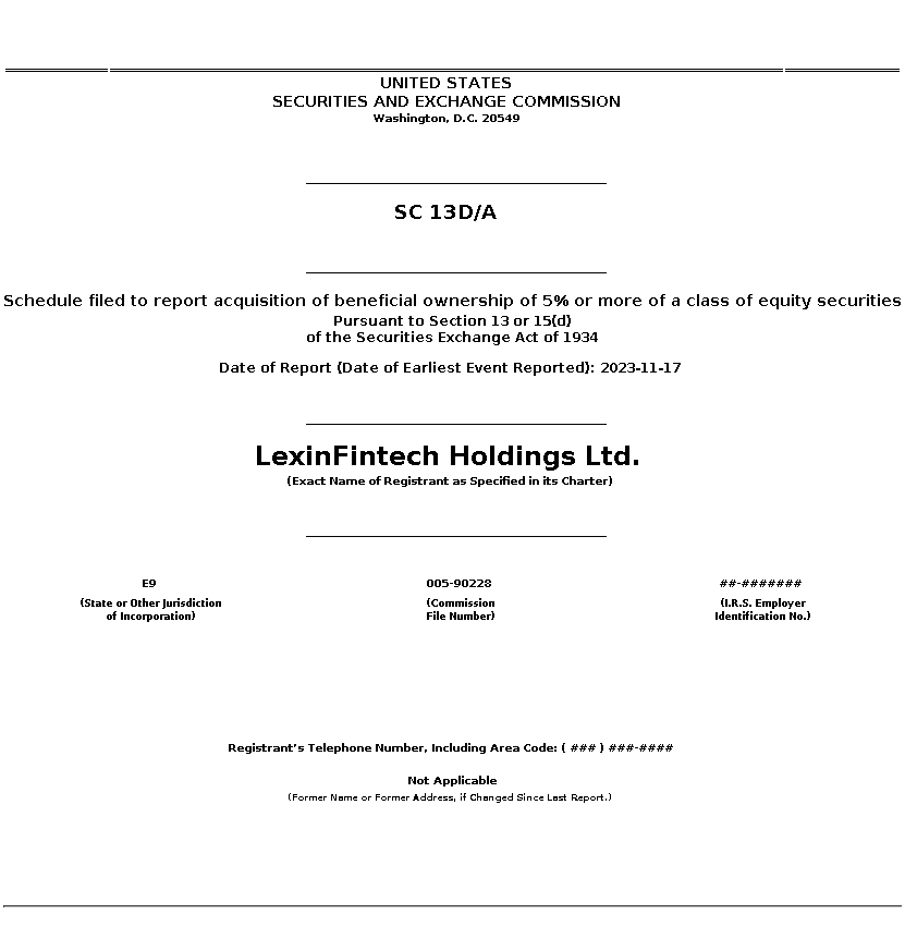 LX : SC 13D/A Schedule filed to report acquisition of beneficial ownership of 5% or more of a class of equity securities