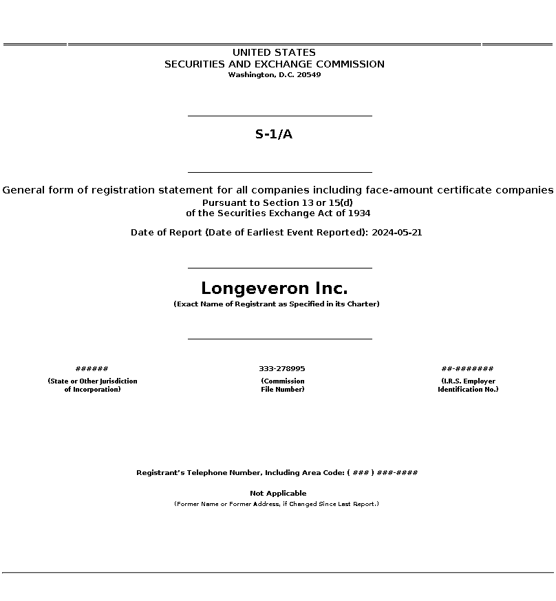 LGVN : S-1/A General form of registration statement for all companies including face-amount certificate companies