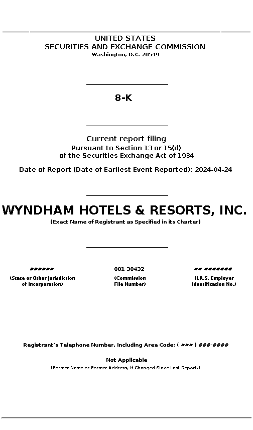 WH : 8-K Current report filing