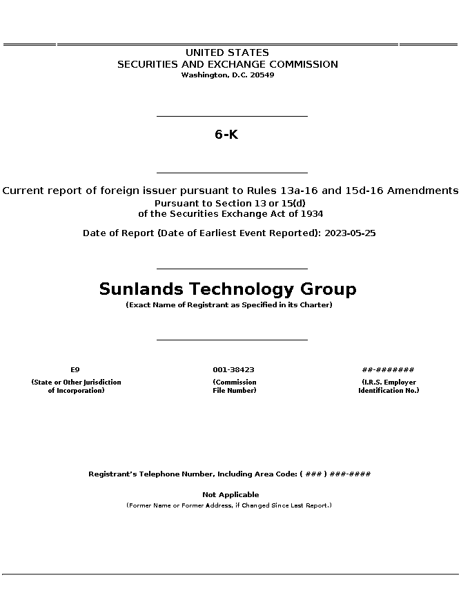 STG : 6-K Current report of foreign issuer pursuant to Rules 13a-16 and 15d-16 Amendments