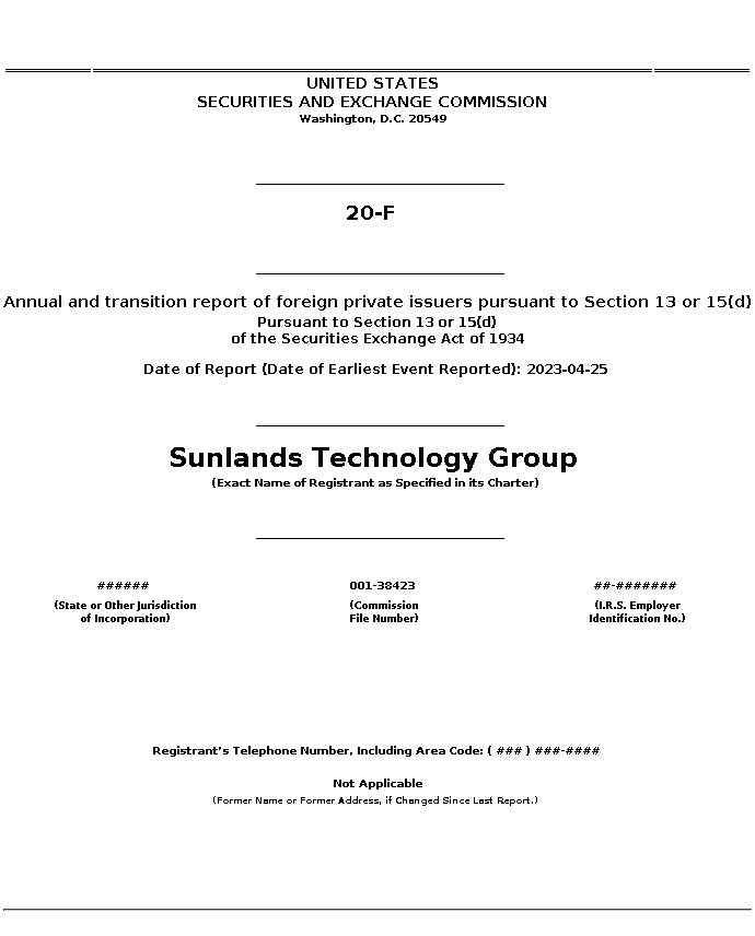 STG : 20-F Annual and transition report of foreign private issuers pursuant to Section 13 or 15(d)