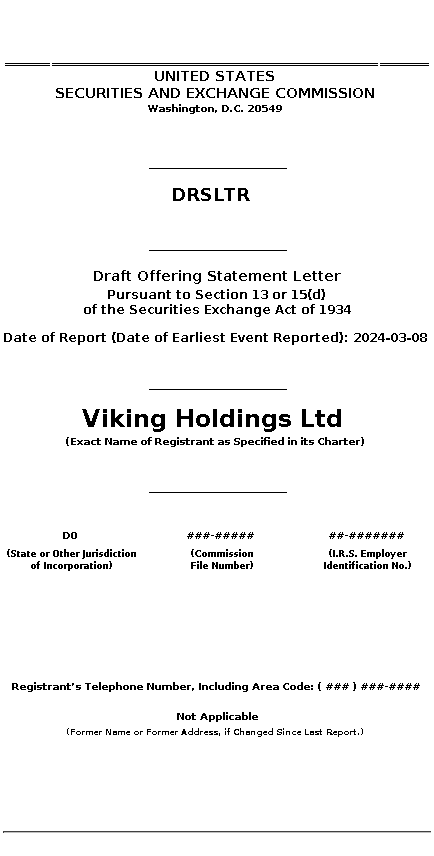 VIK : DRSLTR Draft Offering Statement Letter