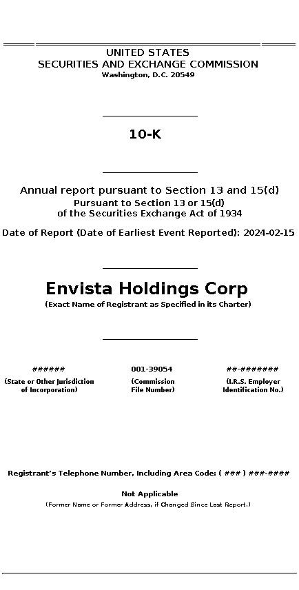 NVST : 10-K Annual report pursuant to Section 13 and 15(d)