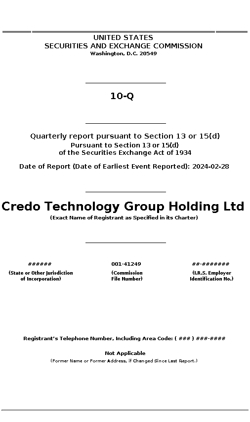 CRDO : 10-Q Quarterly report pursuant to Section 13 or 15(d)