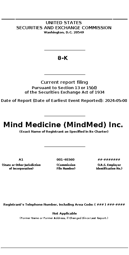MNMD : 8-K Current report filing