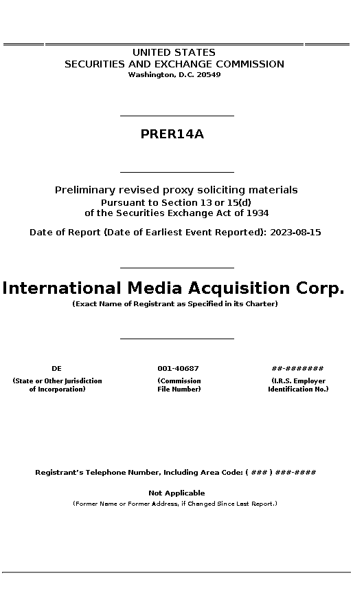 IMAQ : PRER14A Preliminary revised proxy soliciting materials