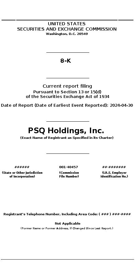 PSQH : 8-K Current report filing