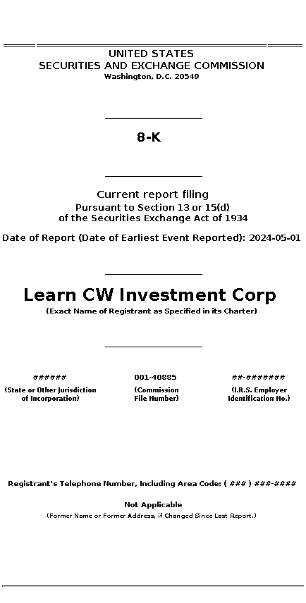 LCW : 8-K Current report filing