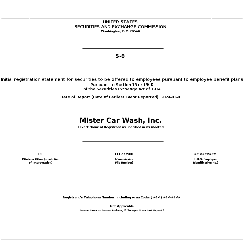 MCW : S-8 Initial registration statement for securities to be offered to employees pursuant to employee benefit plans