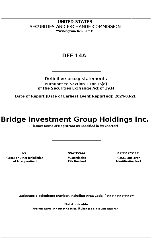 BRDG : DEF 14A Definitive proxy statements