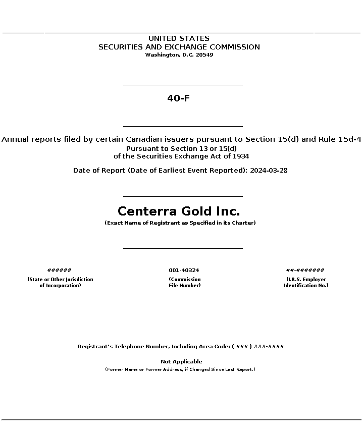 CGAU : 40-F Annual reports filed by certain Canadian issuers pursuant to Section 15(d) and Rule 15d-4