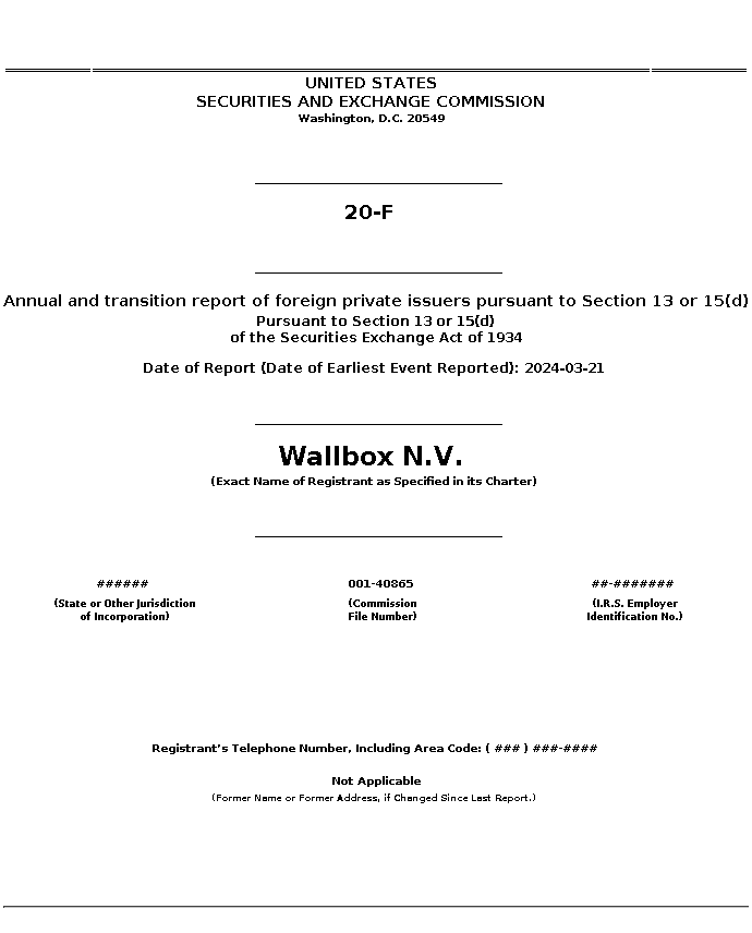 WBX : 20-F Annual and transition report of foreign private issuers pursuant to Section 13 or 15(d)