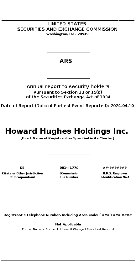 HHH : ARS Annual report to security holders