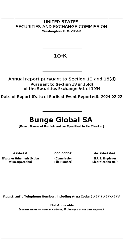 BG : 10-K Annual report pursuant to Section 13 and 15(d)